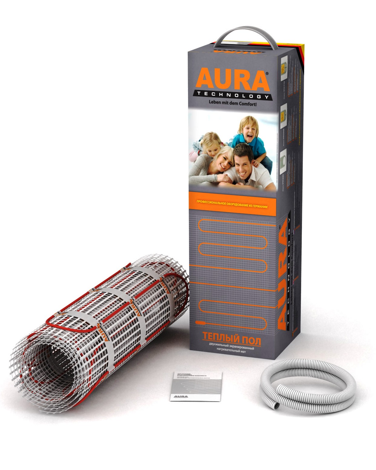 

Теплый пол AURA МТА 150 двухжильный нагревательный мат 300 Вт, 2.0 м2