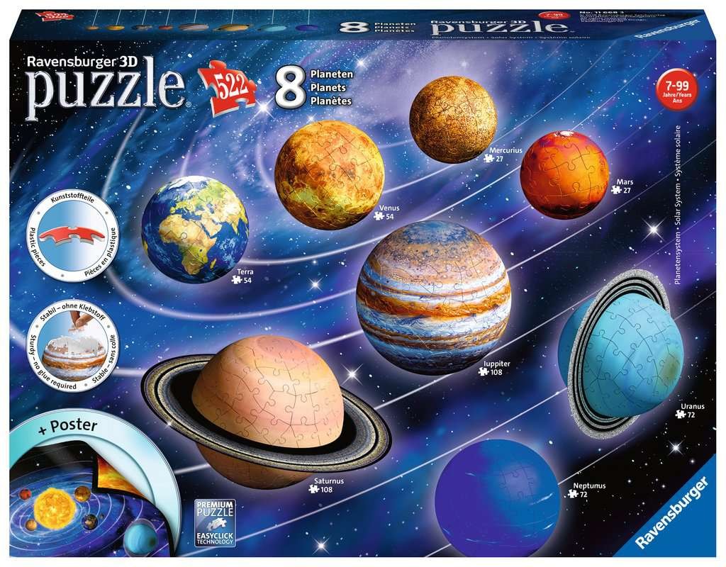 

3D Пазл RAVENSBURGER Планеты Солнечной системы 522 эл.(116683)