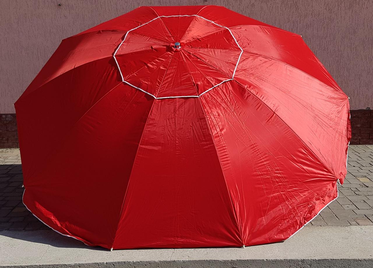 

Зонт садовый торговый Sansan Umbrella 064W красный круглый 2,4 метра