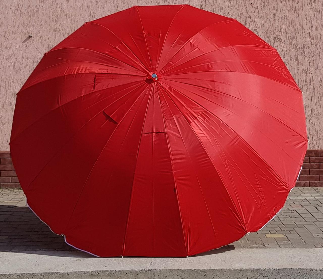 

Зонт садовый торговый Sansan Umbrella 096W красный круглый 3 метра 16 спиц