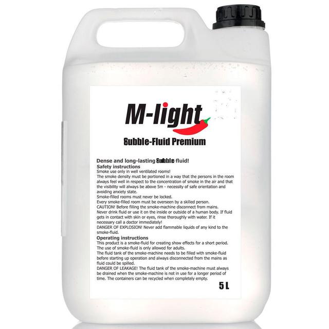

Жидкость для генераторов мыльных пузырей M-Light Premium 5 литров (Bubble-Fluid)