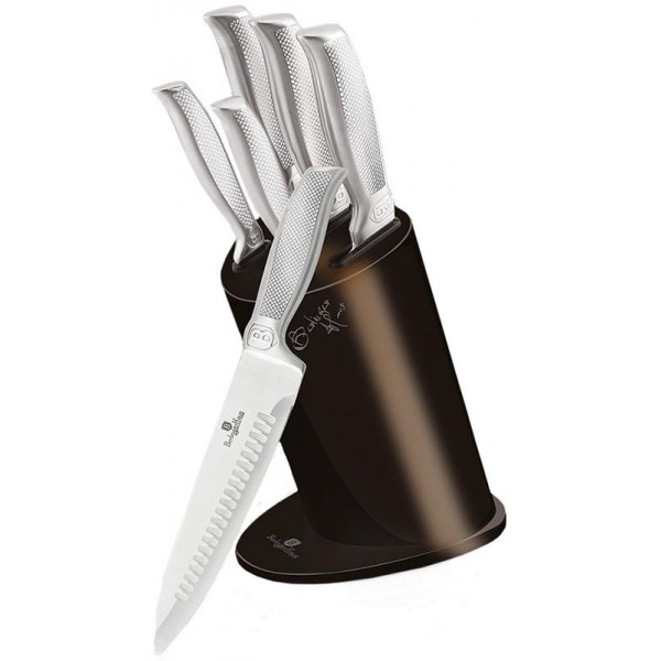 

Набор 5 кухонных ножей Berlinger Haus Kikoza Dark Brown на подставке из нержавеющей стали