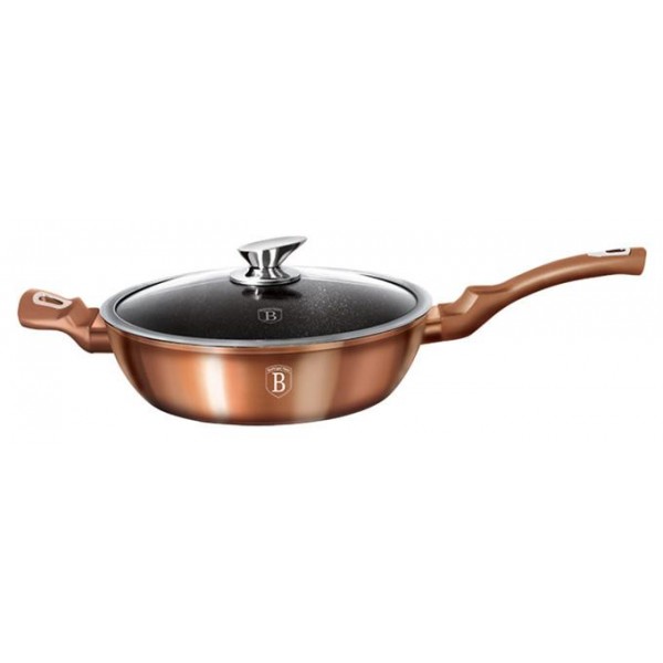 

Сковорода-сотейник Berlinger Haus Rose Gold Ø28см (3.8л) с крышкой, индукционная с антипригарным покрытием