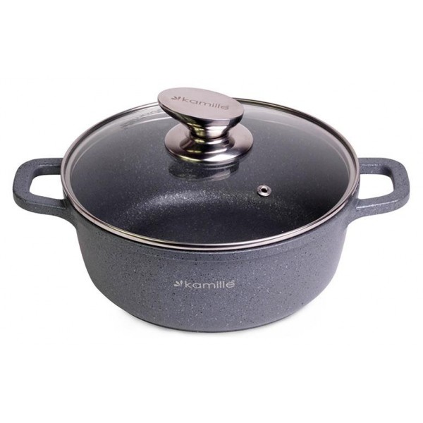 

Кастрюля Kamille Landes Grey 6.5л с литыми алюминиевыми ручками