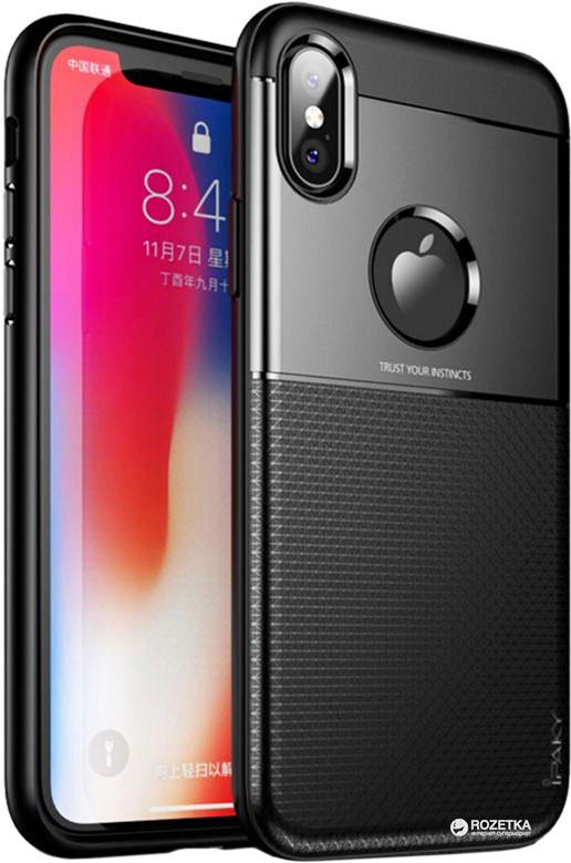 

Панель Ipaky Elegant Grid Design TPU Hybrid Case для Apple iPhone X Black