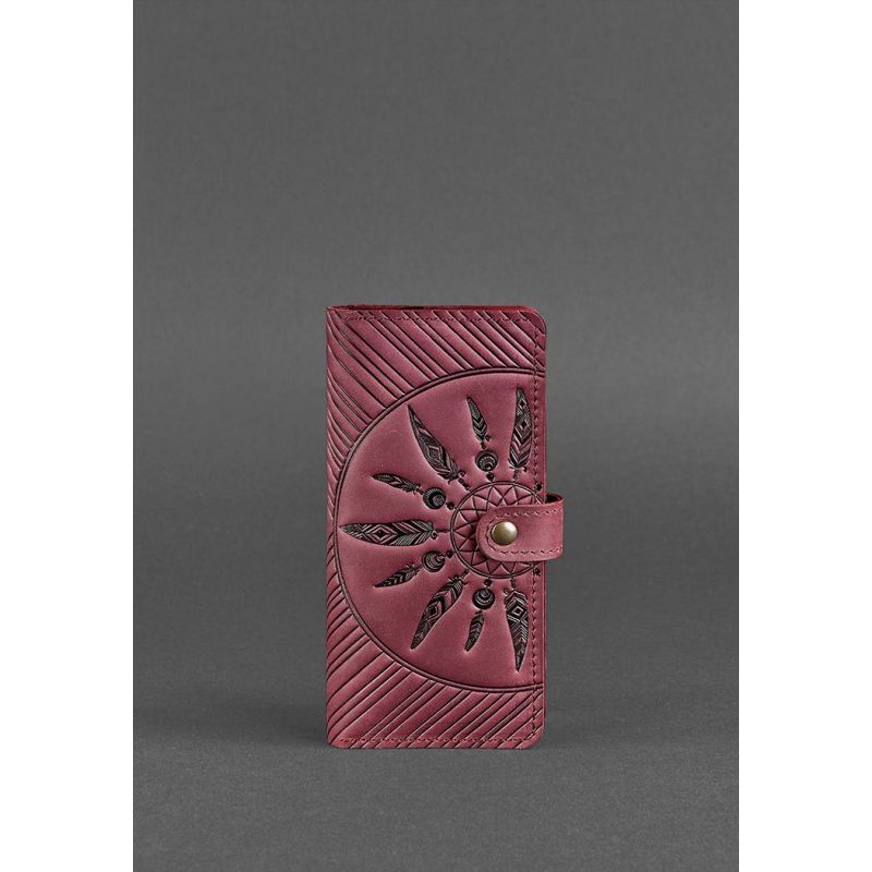 

Портмоне кожаное женское BlankNote 19x9 см Бордовый