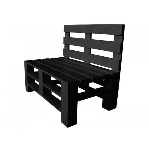 

Диван из поддонов, паллет с прямой спинкой, стиль Loft (Лофт), натуральное дерево, цвет черный 1000*600*400 Высота спинки 850