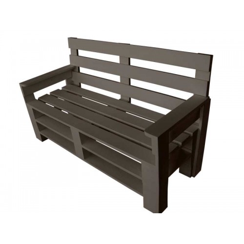 

Диван из поддонов, паллет с подлокотниками, стиль Loft (Лофт), натуральное дерево, цвет темно-коричневый 1500*600*400 Высота спинки 850