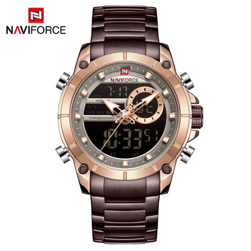 

Наручные часы мужские Naviforce 44 мм Коричневый