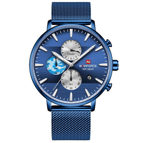 

Наручные часы мужские Naviforce 42 мм Синий