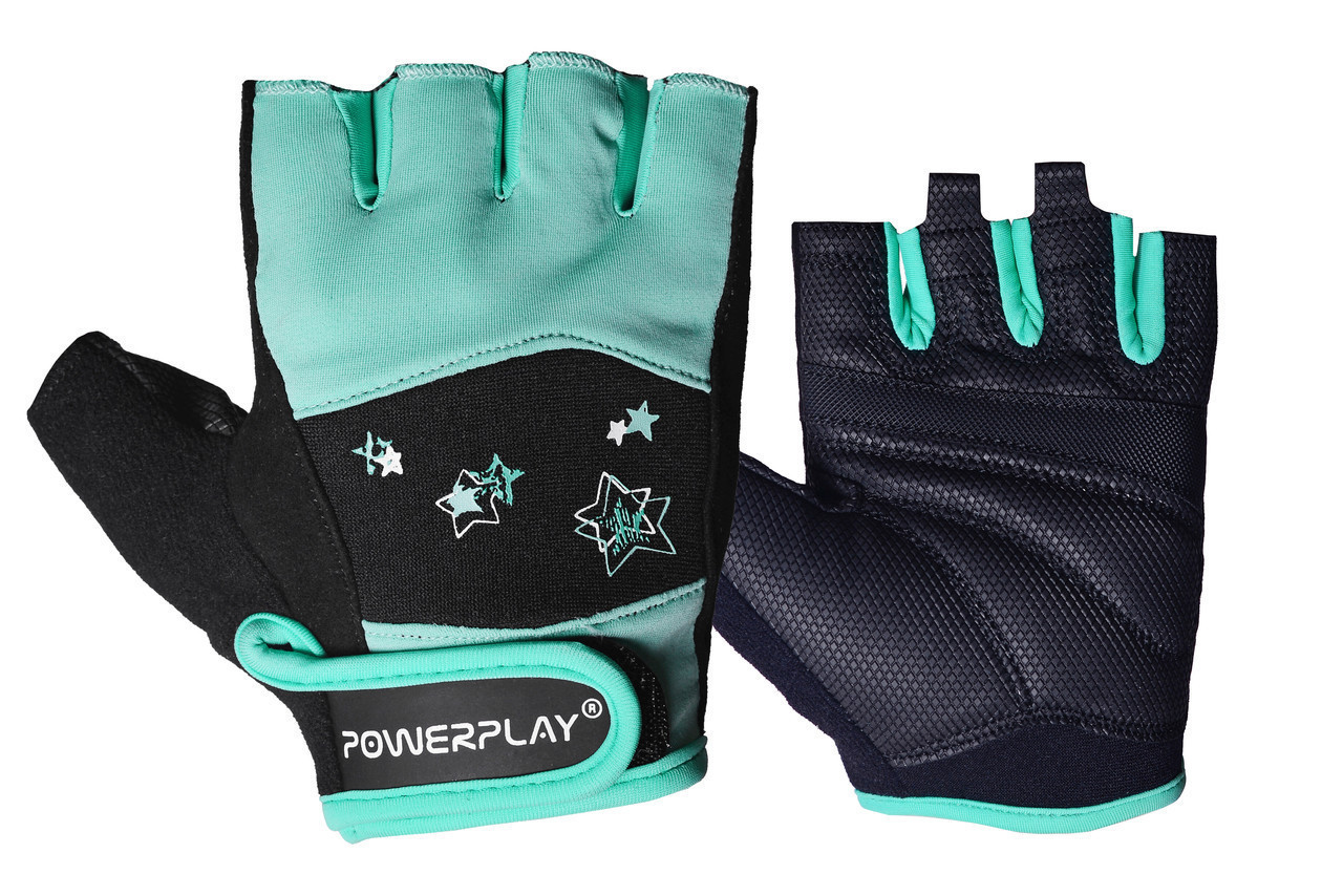 

Рукавички для фітнесу PP-3492 PowerPlay M (fit0003058) Чорно-Мятний