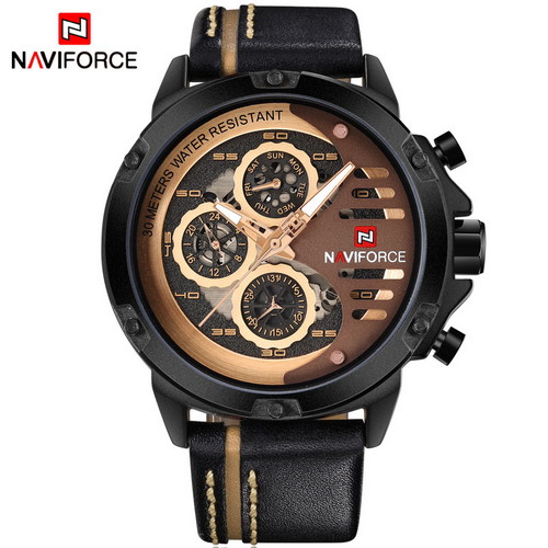 

Наручные часы мужские Naviforce 48 мм Черный