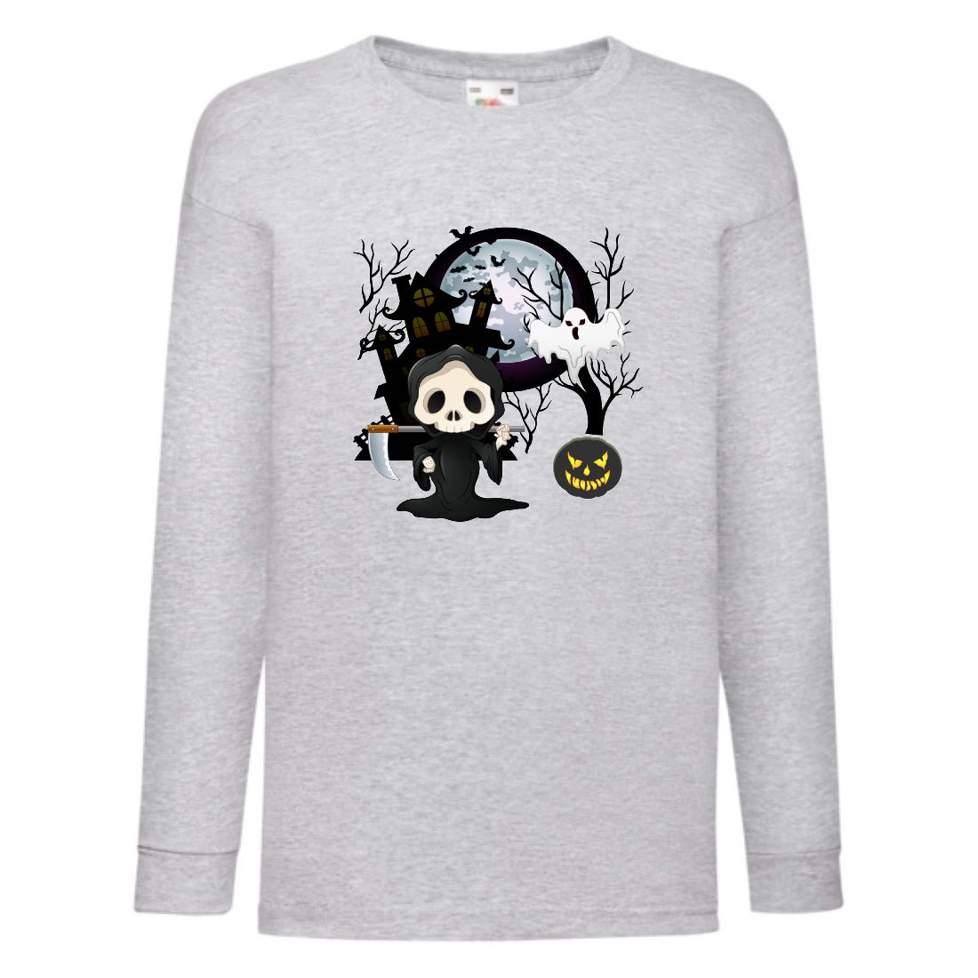 

Лонгслив реглан Хелловин 0015 (Halloween) серый (HAL gr 0015) 104 см