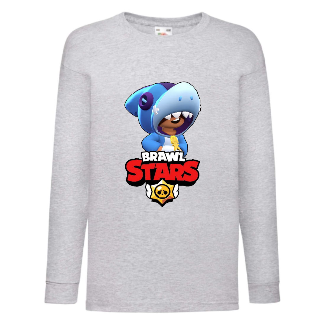 

Лонгслив реглан Бравл Старс Леон Акула (Brawl Stars) серая (BRST gr 04) 104 см