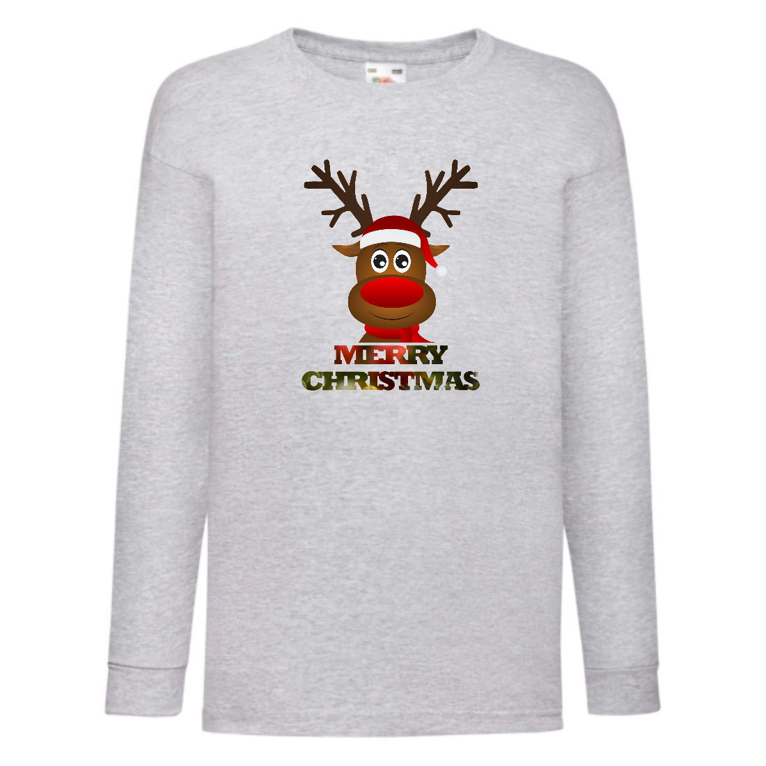 

Лонгслив реглан с длинным рукавом Новый год (Happy New Year-gray-0022) серый 104 см