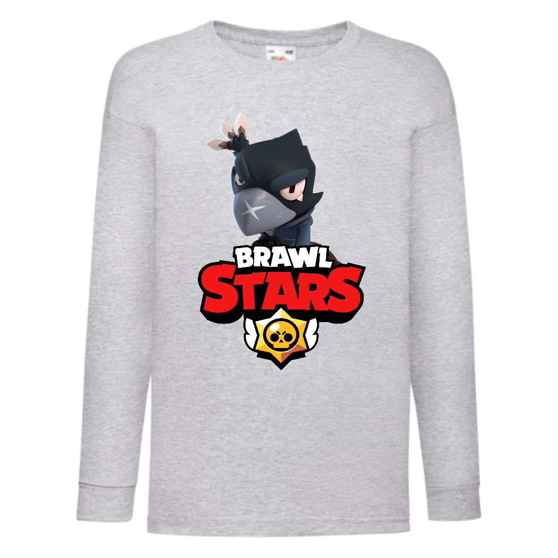 

Лонгслив реглан Бравл Старс Ворон (Brawl Stars) серая (BRST gr 08) 152 см