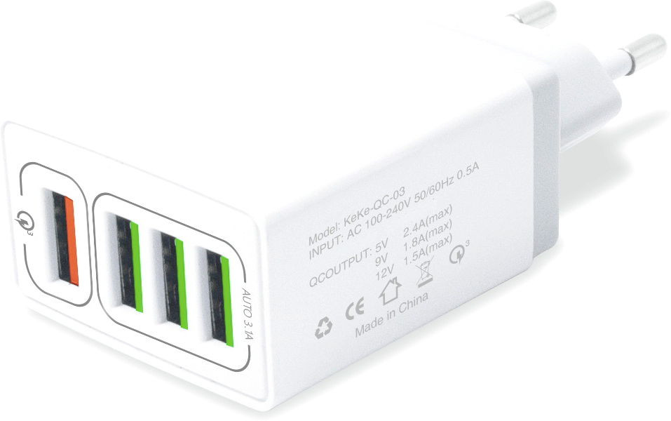 

Сетевое зарядное устройство XoKo QC-405 4 USB 6.2A White (QC-405-WH)