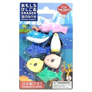 

Ластики IWAKO Набор Морские животные (ER-BRI010)