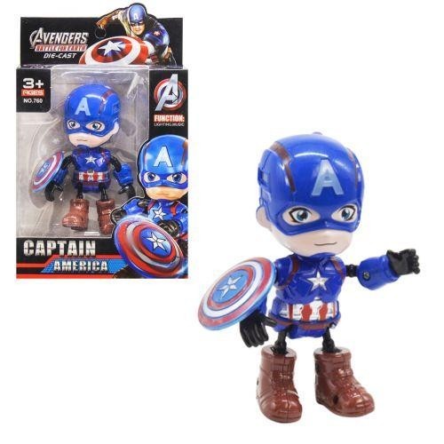 

Робот Avengers Captain America BF1041 Супергерои, свет, музыка, 24 * 7,4 * 15,2 см, красно-синий