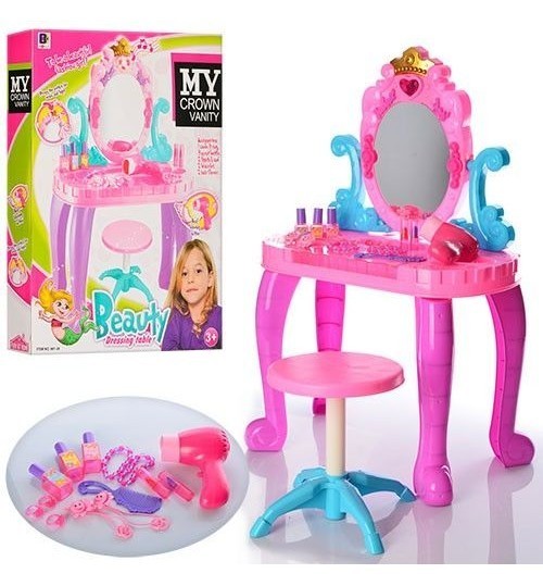 

Трюмо Bambi 661-39 Стульчик, Фен, Расческа, Аксесс, Звук, Свет, 59-46-8 см