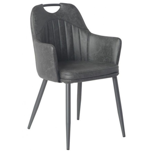 

Стул для кухни, кафе, бара M-28 металл серый/искусственная кожа серый Vetro Mebel