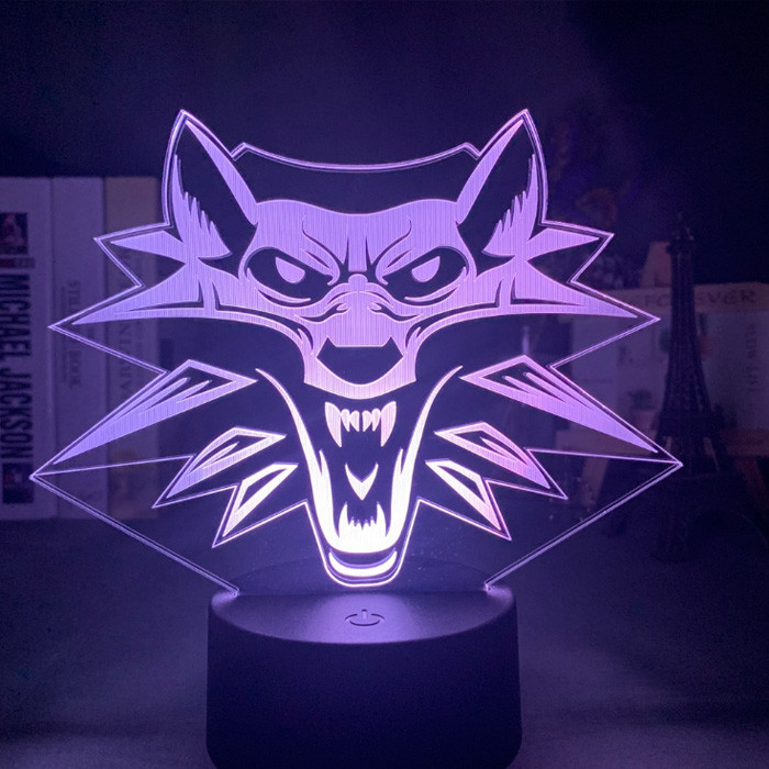 

Настольный светильник-ночник Ведьмак 3D MOON LAMP Witcher 16 Цветов Школа Волка (7295)