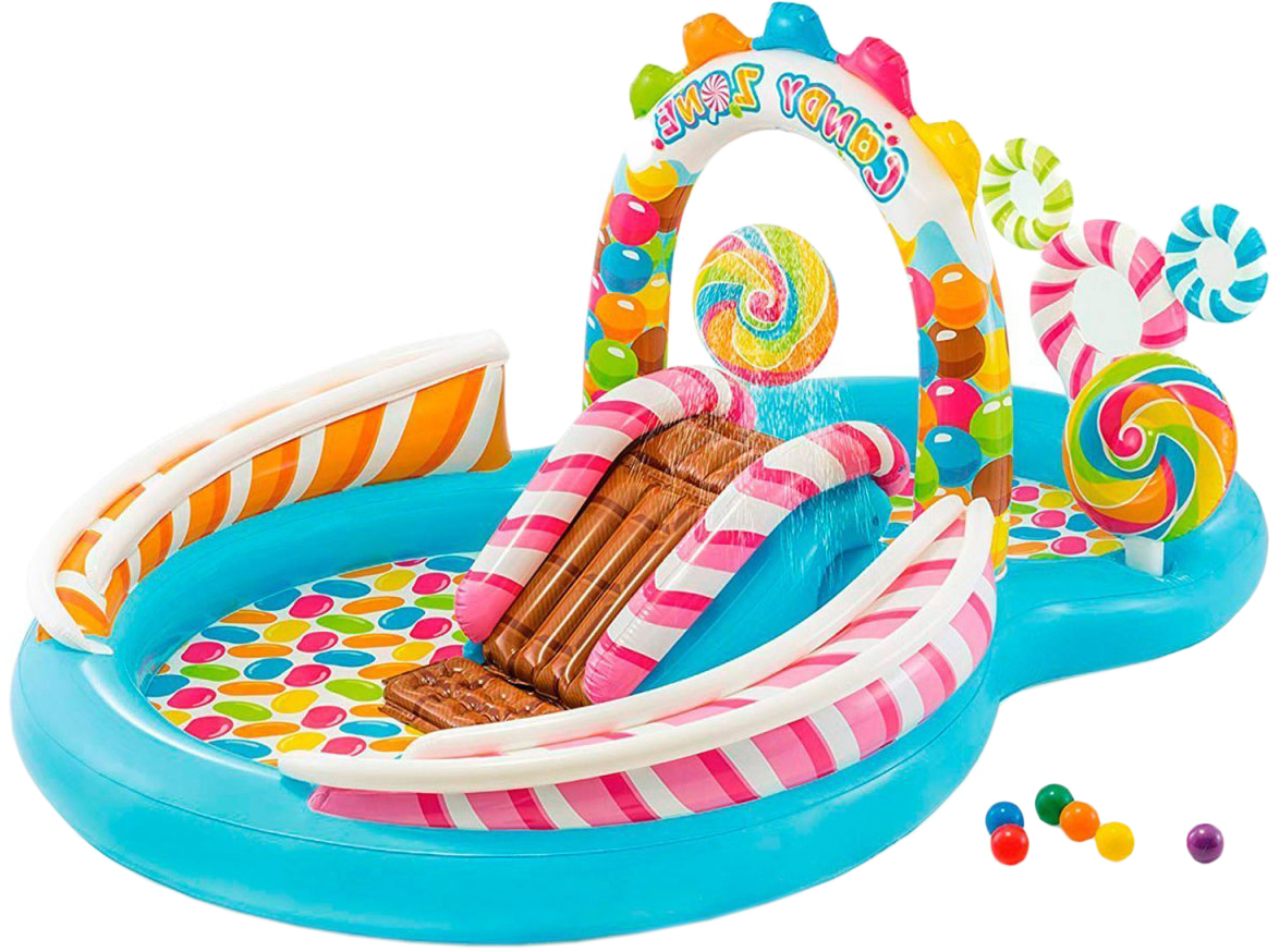 

Игровой центр с горкой Intex Карамель 259х191х130 см (57149) (150799)