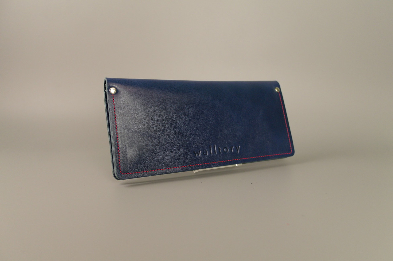 

Кошелек SLIM WALLET (синяя гладкая кожа)