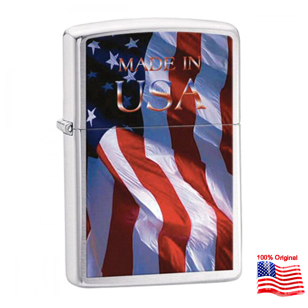 

Зажигалка Zippo 24797 MADE IN USA FLAG серая 24797