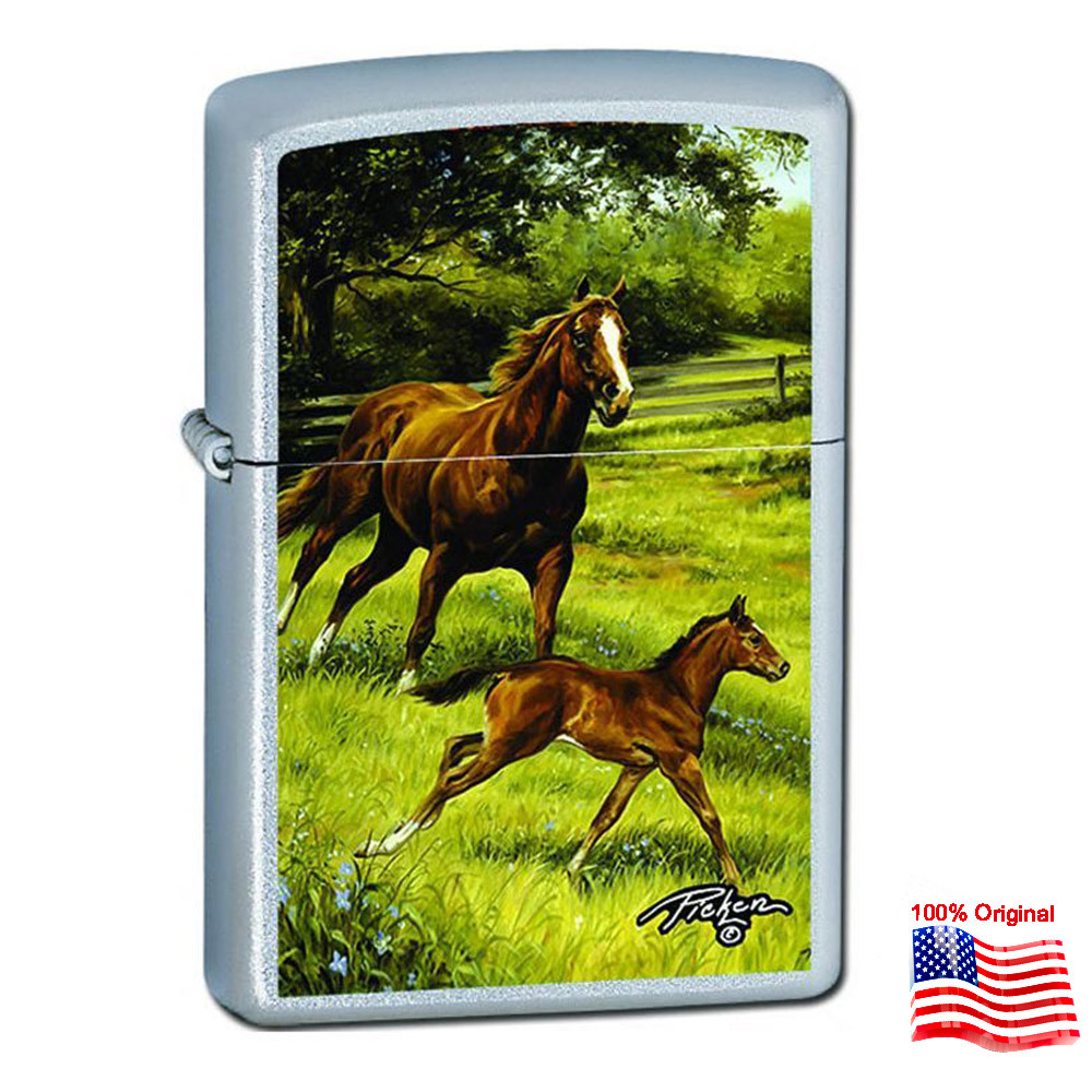 

Зажигалка Zippo 24782 Horse & Foal серая 24782