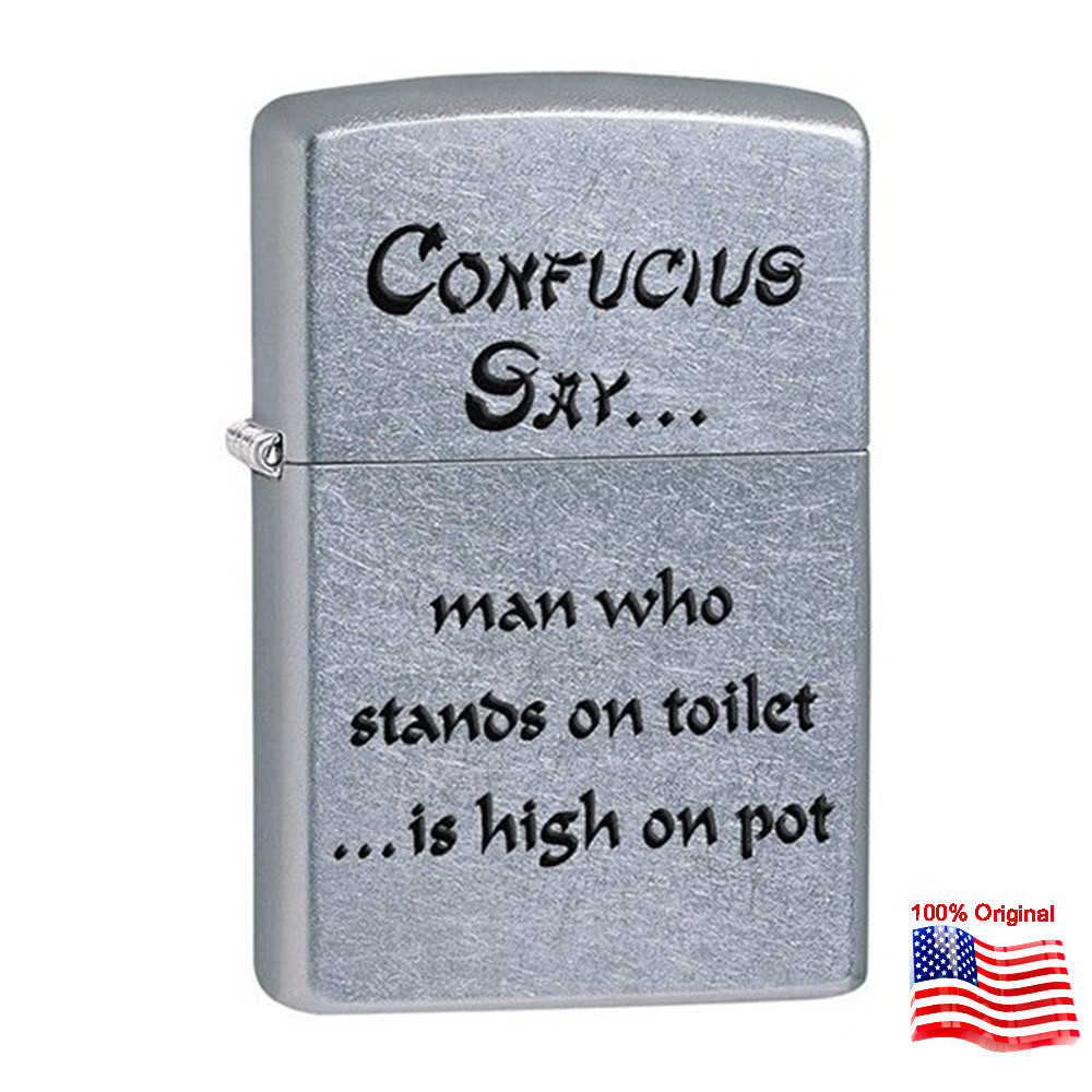 

Зажигалка Zippo 28459 CONFUCIUS SAY TOILET серая 28459