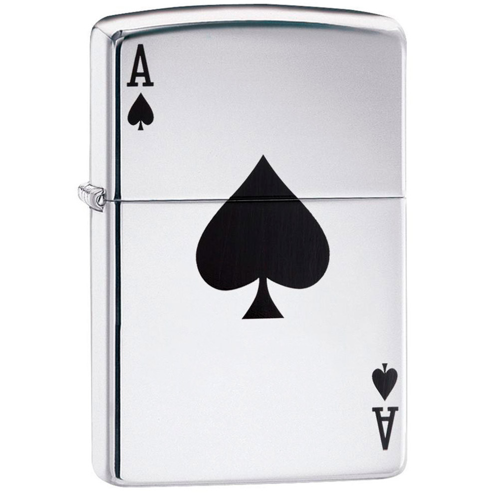 

Зажигалка Zippo 24011 Reg Hi Polish Chr Lucky Ace серая 24011