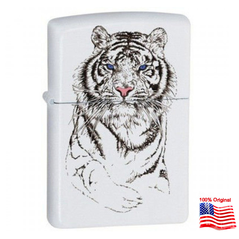 

Зажигалка Zippo 24810 TIGER WHITE белая 24810