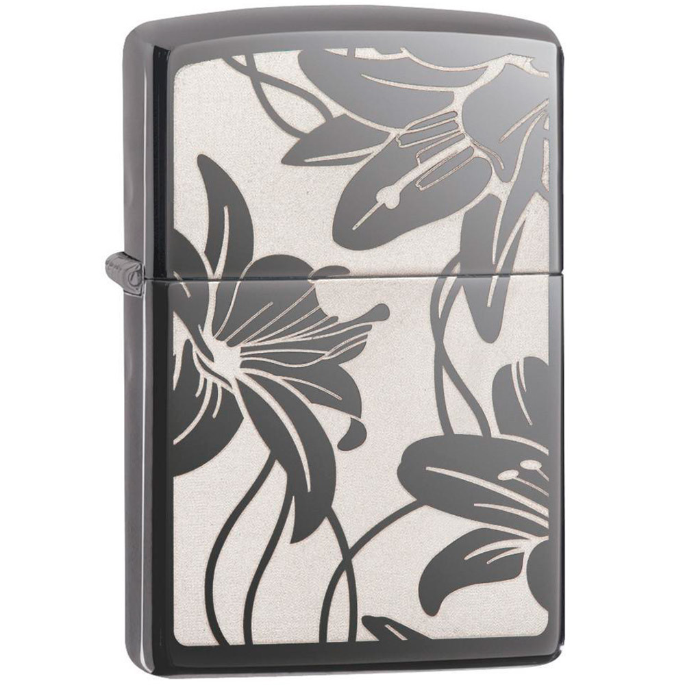 

Зажигалка Zippo 29426 Lily Black Ice черная 29426