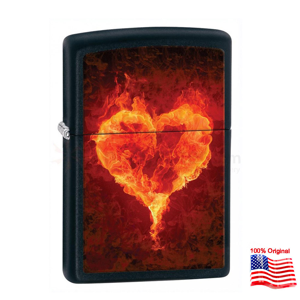 

Зажигалка Zippo 28313 FLAMING HEART черная 28313