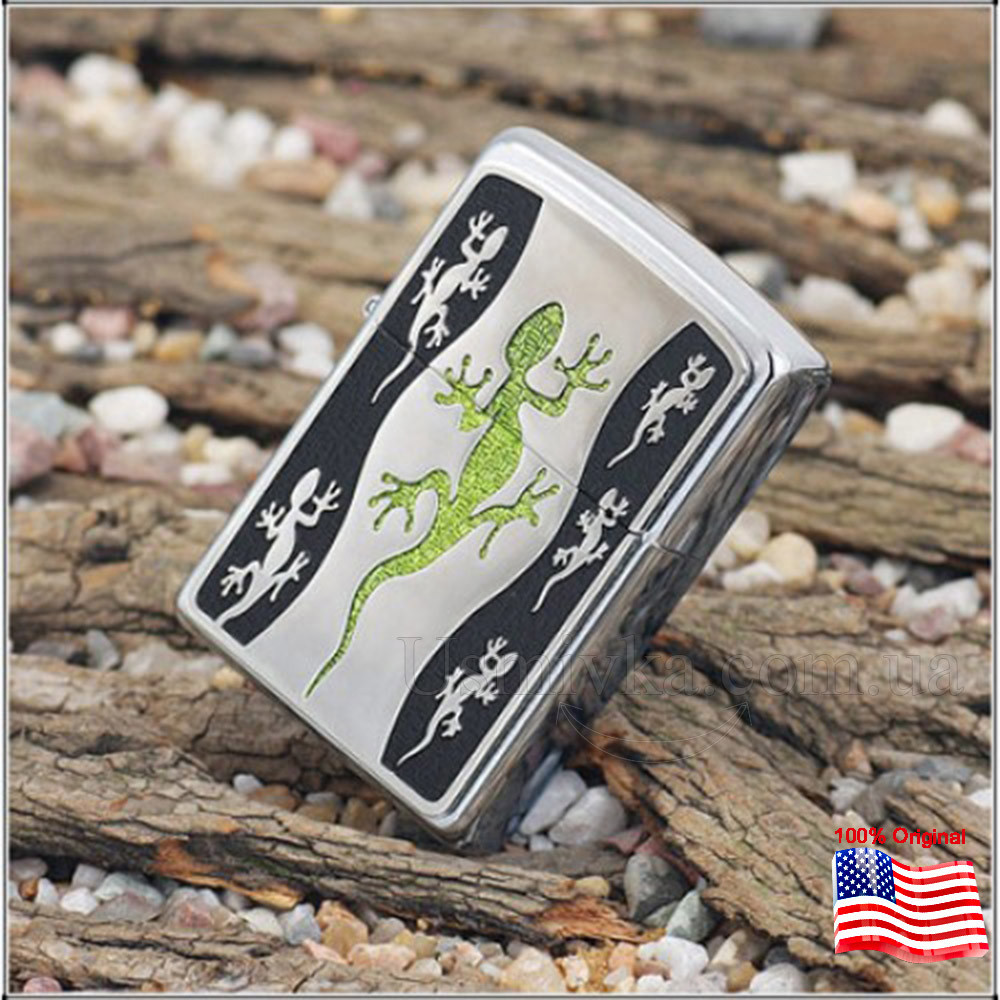 

Зажигалка Zippo 21149 Green lizard серая 21149