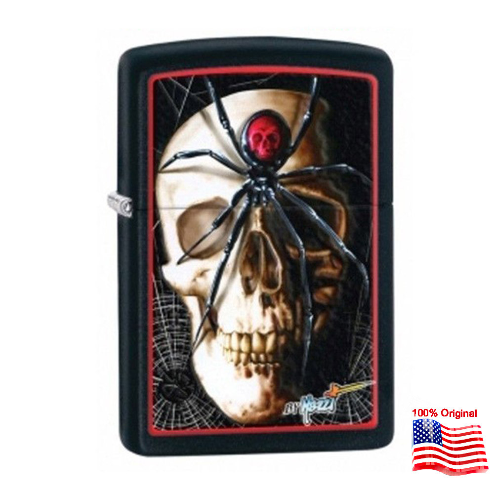 

Зажигалка Zippo 28627 Mazzi Skull & Spider черная 28627