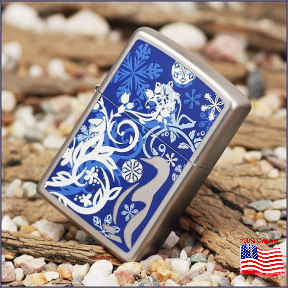 

Зажигалка Zippo 24762 Penguin Floral серая 24762