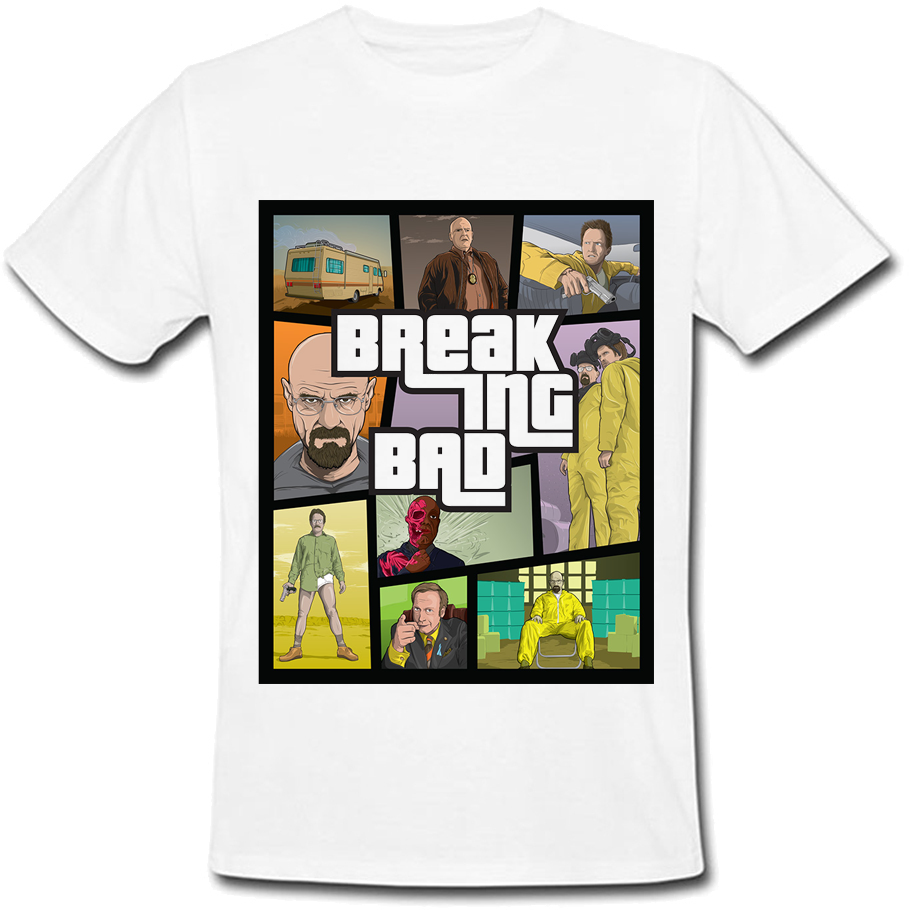 

Футболка Print Planet Breaking Bad - GTA Style белая XXL