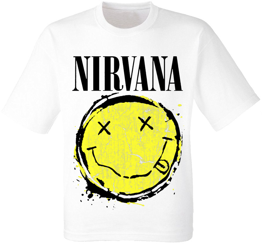 

Футболка Print Planet Nirvana "Smiley Splat" белая, Футболка Print Planet Nirvana "Smiley Splat" белая S