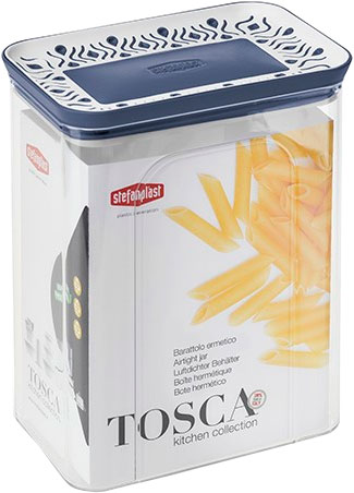 Акція на Емкость для хранения сыпучих продуктов Stefanplast Tosca 2.2 л Бело-голубая (55651) від Rozetka UA