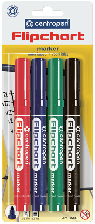 Marker for Flipchart, Centropen 8550, 2.5 mm Paint Markers Pens