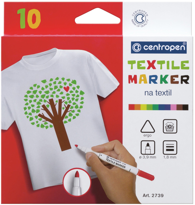 

Набор специальных маркеров для текстиля Centropen Textile 1.8 мм 10 шт (2739.10)