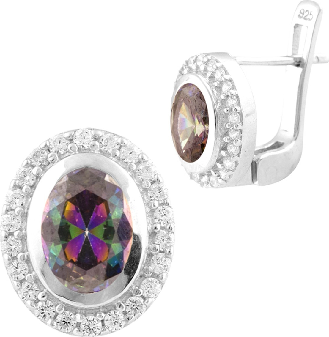 

Серебряные серьги SilverBreeze с натуральным мистик топазом