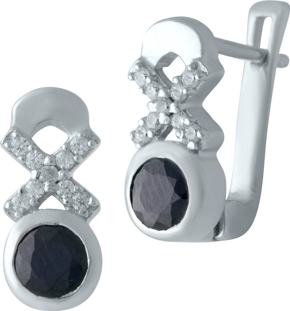 

Серебряные серьги SilverBreeze с натуральным сапфиром