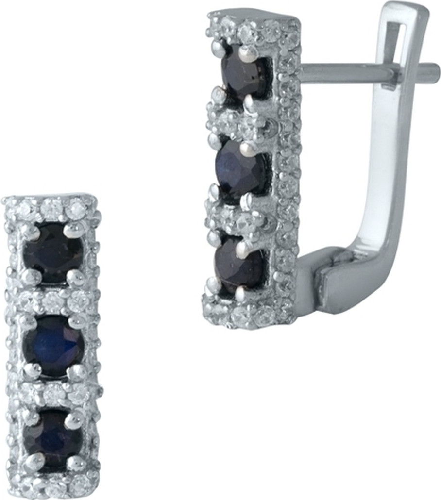 

Серебряные серьги SilverBreeze с натуральным сапфиром