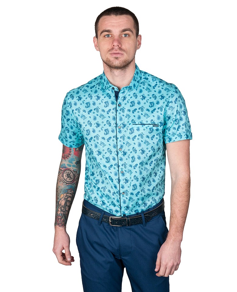 

Рубашка с коротким рукавом FOLK 2XL синий 19FKG0007