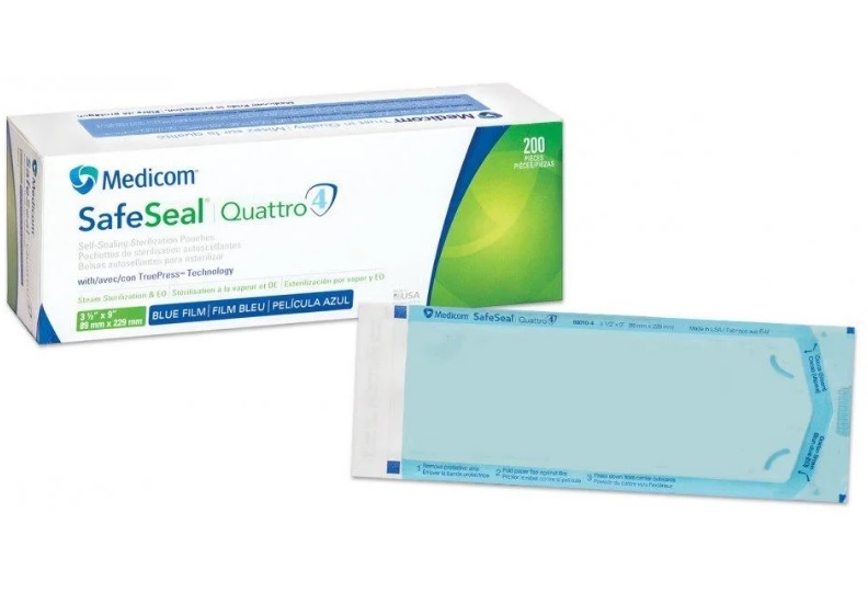 

Стерилизатор/Подогреватель Стерилизационные пакеты Medicom SafeSeal Quattro самоклеющиеся 89х229 мм 200 шт (MAS40049)