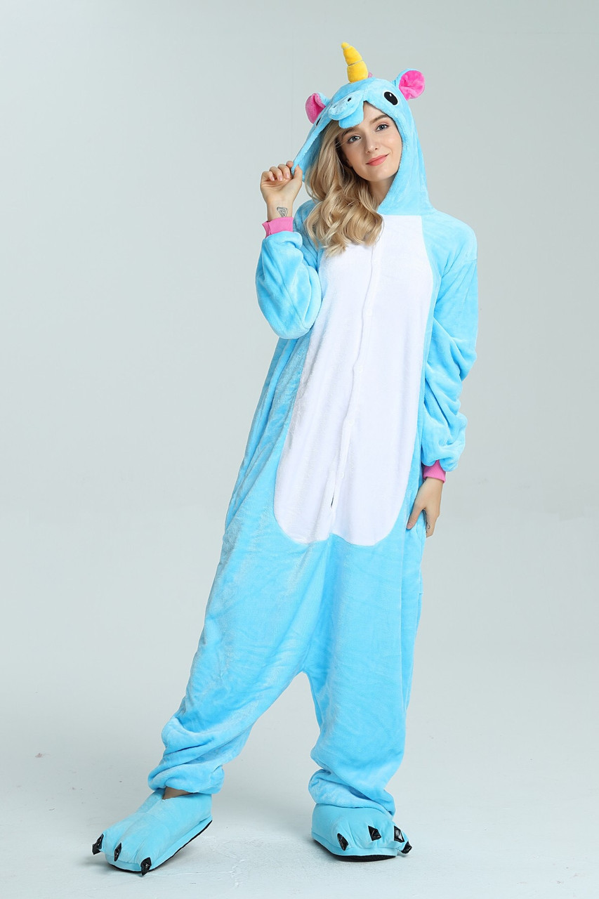 

Пижама Kigurumi кигуруми голубой единорог M 158-168