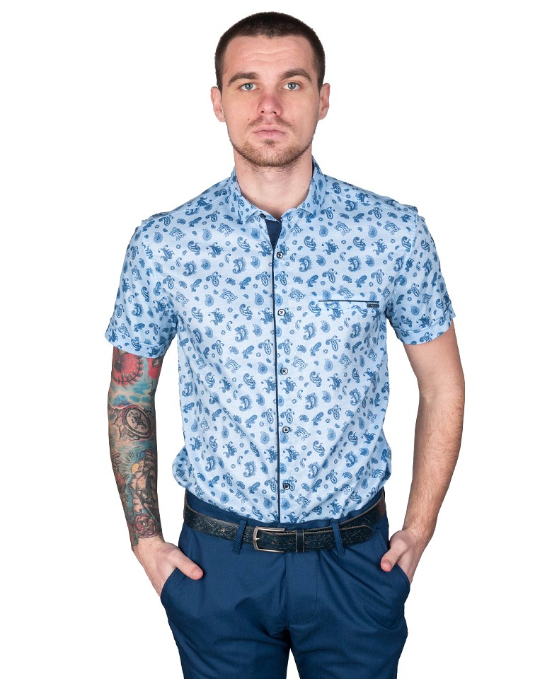 

Рубашка с коротким рукавом FOLK 2XL голубой 19FKG0007